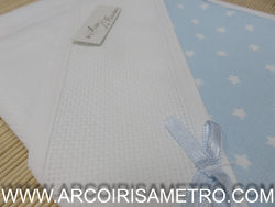 Cotton diaper with aida strip - Blue Stripes