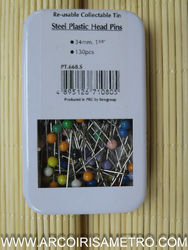 STEEL PLASTIC HEAD PINS IN  TIN