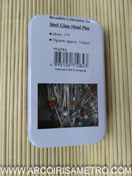 STEEL GLASS HEAD PINS IN  TIN
