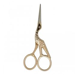 Large stork embroidery scissors - Golden  