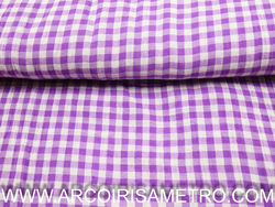 Cotton diaper fabric - Lilas vichy