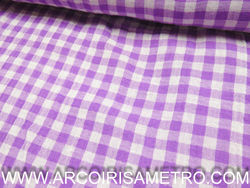 Cotton diaper fabric - Lilas vichy