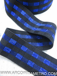 Elástico com brilho - Azul e preto