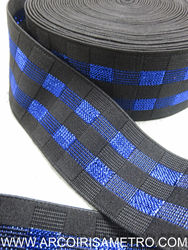 Elástico com brilho - Azul e preto