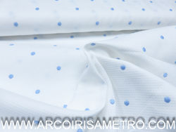 Embroidered piquet - Blue dots