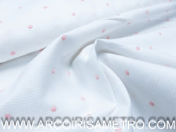 Embroidered piquet - Pink dots