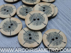 WOOL BALL  BUTTON - 26MM 