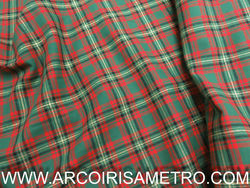 SCOTTISH CHECK - GREEN WITH METALIC GOLD