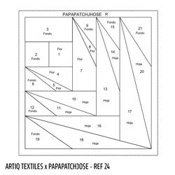 PAPAPATCH Quadrado para paper foundation piecing - Estrelicia