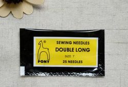 PONY SEWING NEEDLES - DOUBLE LONG -- SIZE 5, 7, AND 9