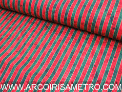 Fabricart - Red and Green stripes