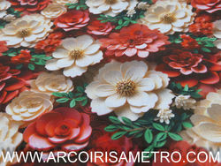 DIGITAL COTTON PRINT - CHRISTMAS FLOWERS
