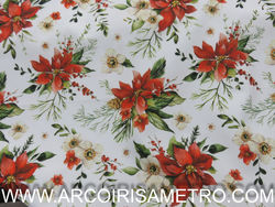 STAIN RESISTANT - DIGITAL PRINT - Christmas Poinsetia
