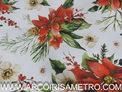 STAIN RESISTANT - DIGITAL PRINT - Christmas Poinsetia