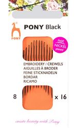 PONY BLACK -  NIQUEL FREE NEEDLES