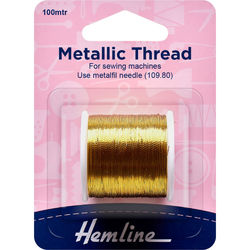 HEMLINE - GOLD  METALIC THREAD FOR SEWING MACHINE