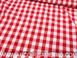 Large Vichy  Plaid fabric - RED 