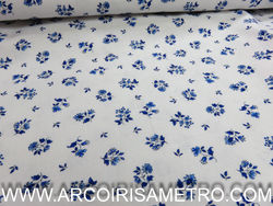 FRENCH PROVENCE PRINT -  WHITE WITH BLUE FLOWER