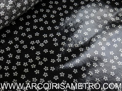 OIL CLOTH - Flowers on black