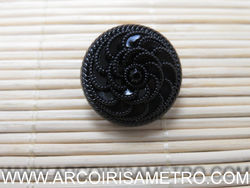 DRESS BUTTON - BLACK SWIRL  - 20 MM