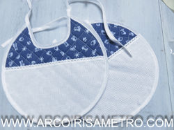 Cross-stitch embroidery bib - BLUE MOON