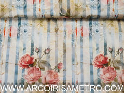Algodão estampado - Rosas
