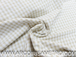 Vichy crepon - WHITE AND BEIGE