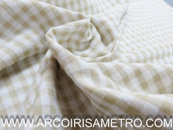 Vichy crepon - WHITE AND BEIGE