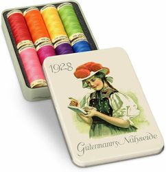 Gutermann - Cotton thread spools in decorative TIN  box 