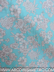 FLORAL ON TEAL  BACKGROUND 