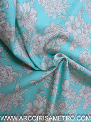 FLORAL ON TEAL  BACKGROUND 