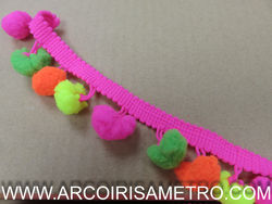 pompons mini TRI-COLOR - NEON