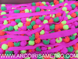 pompons mini TRI-COLOR - NEON