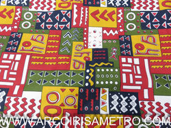AFRICAN BLOCK WAX PRINT  - ABSTRACT PATCHWORK