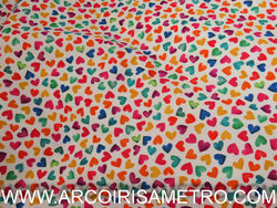 COLORFUL CONFETY HEARTS  FABRIC