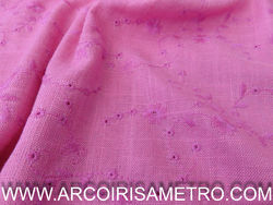 ENGLISH EYELET - PINK LINEN LOOK