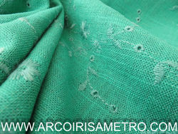 ENGLISH EYELET - DARK  GREEN LINEN LOOK