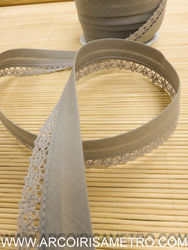 BIAS TAPE WITH PICOT - GRAY EYES