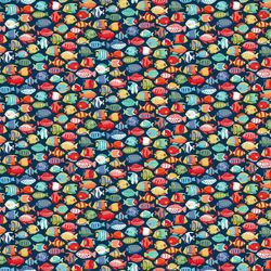 Makower - 139_B8 Fish Shoal – Dark Blue
