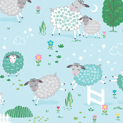 BENARTEX  - Little Lamb Scenic Sky Blue  By KANVAS STUDIO 14964-54