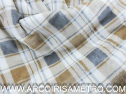 CHECK POLAR FLEESE FABRIC  - TANS