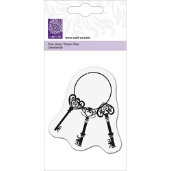 CLEAR RUBBER LARGE KEY RING STAMP 