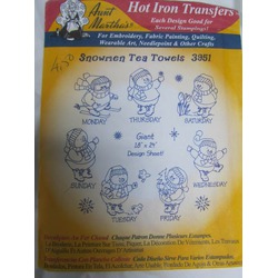Hot Iron Transfer 3951 SNOWMAN TEA TOWELS
