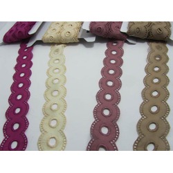 COTTON LACE - CHAIN CIRCLES - DUSTY ROSE