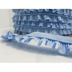 COTTON RUFFLE WITH PIPPING - BLUE
