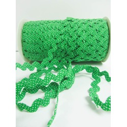 Polka-dotted Ric Rac aprox 12mm wide VERDE