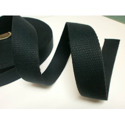 COTTON STRAP FOR BAG HANDLES - BLACK
