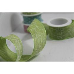 PAINTED FLOWER RIBBON - 40MM