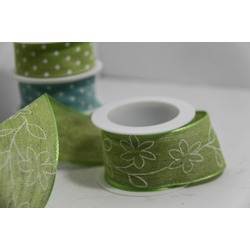 PAINTED FLOWER RIBBON - 40MM