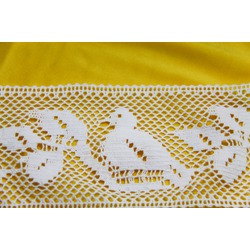 COTTON LACE WITH BIRDS - WHITE